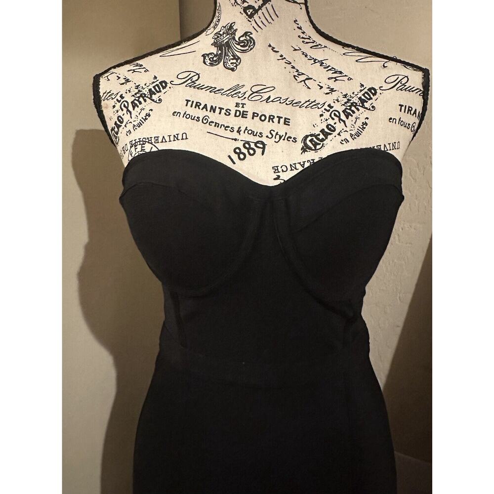 Vintage BEBE Strapless Bustier Strapless Cocktail Dress Sz M
